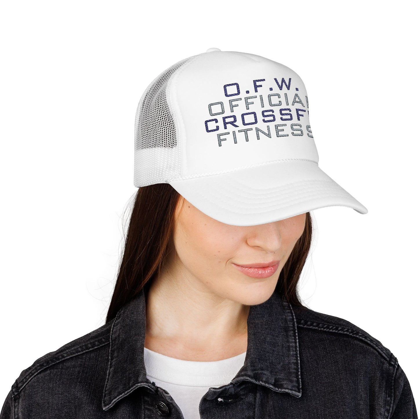 Embroidered Official CrossFit Fitness Foam Trucker Hat - O.F.W. Retro Athletic Cap