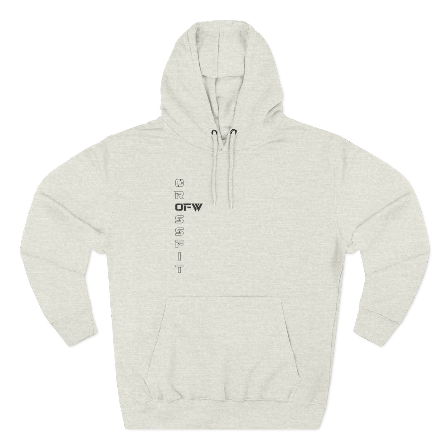 OFW CrossFit Flag Hoodie — Distressed American Flag with Barbell Shield