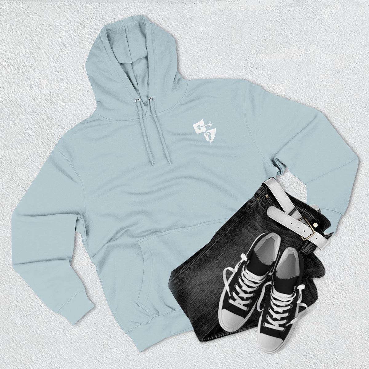 Anniversary Hoodie — Small Chest Logo Fleece Pullover