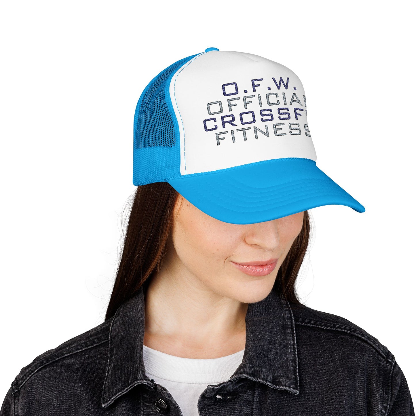 Embroidered Official CrossFit Fitness Foam Trucker Hat - O.F.W. Retro Athletic Cap