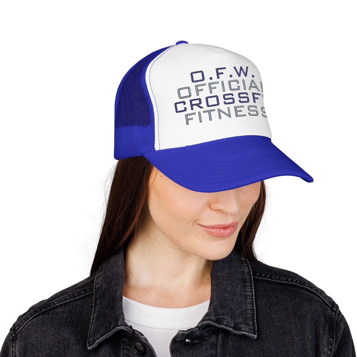 Embroidered Official CrossFit Fitness Foam Trucker Hat - O.F.W. Retro Athletic Cap