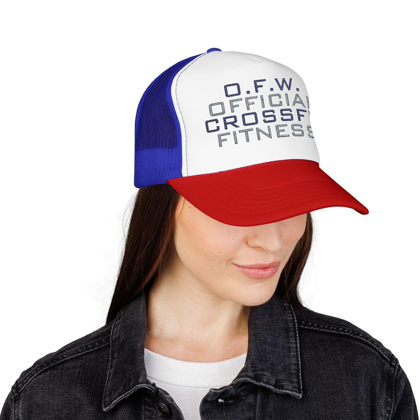 Embroidered Official CrossFit Fitness Foam Trucker Hat - O.F.W. Retro Athletic Cap
