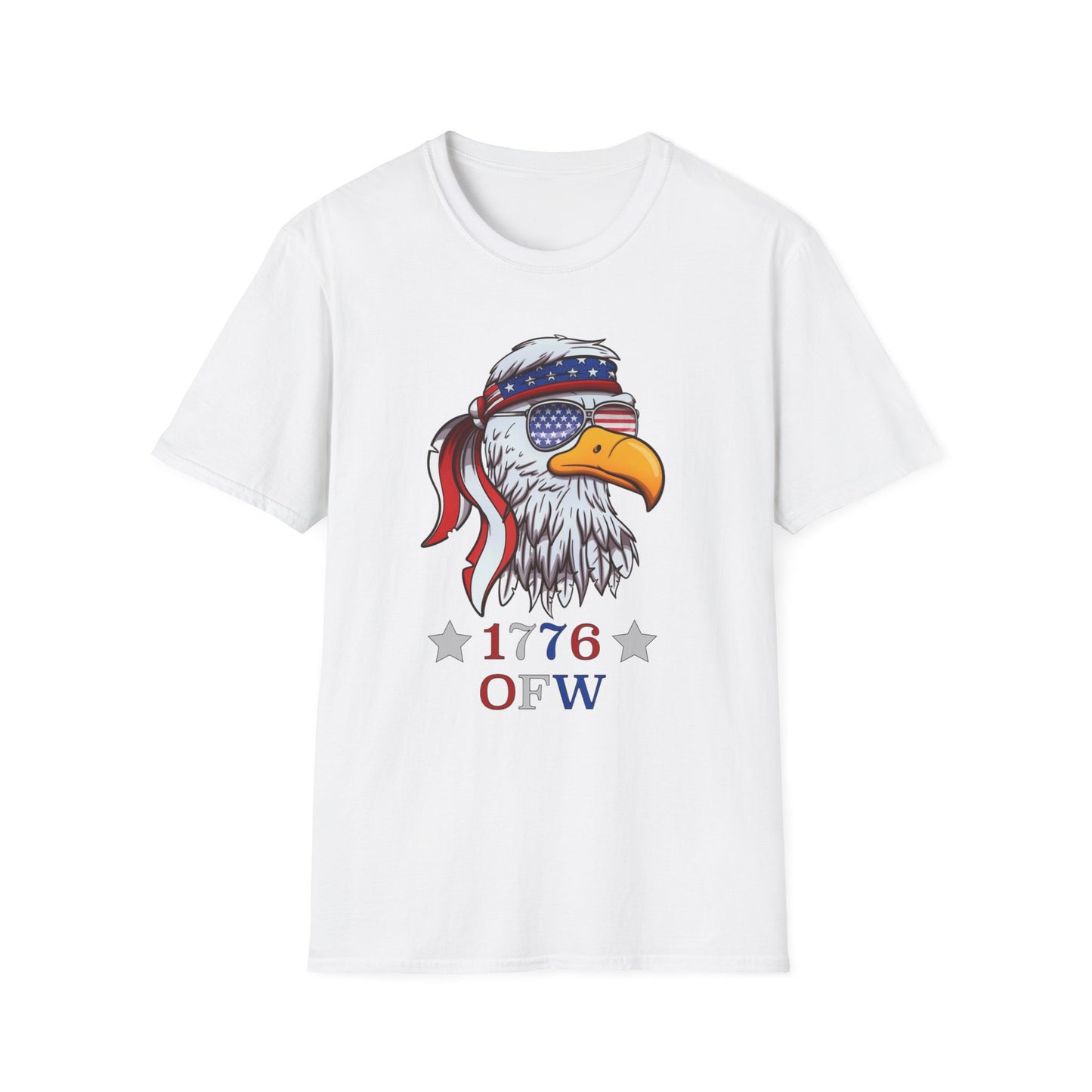 1776 OFW Patriotic Eagle T-Shirt — American Flag Bald Eagle Tee