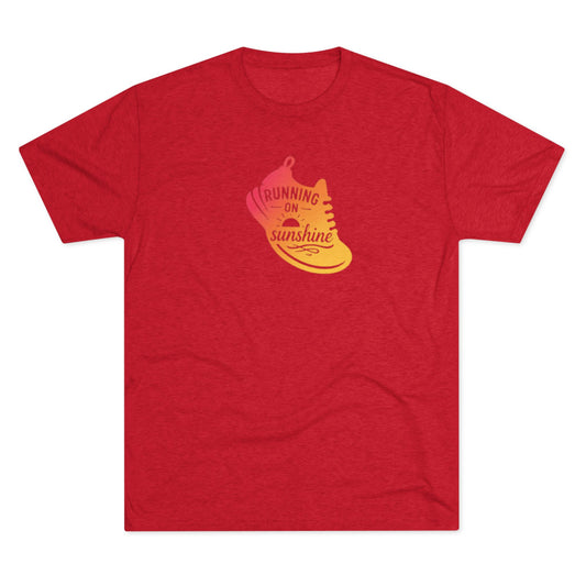 Running On Sunshine Tee — Retro Gradient Running Shoe Graphic