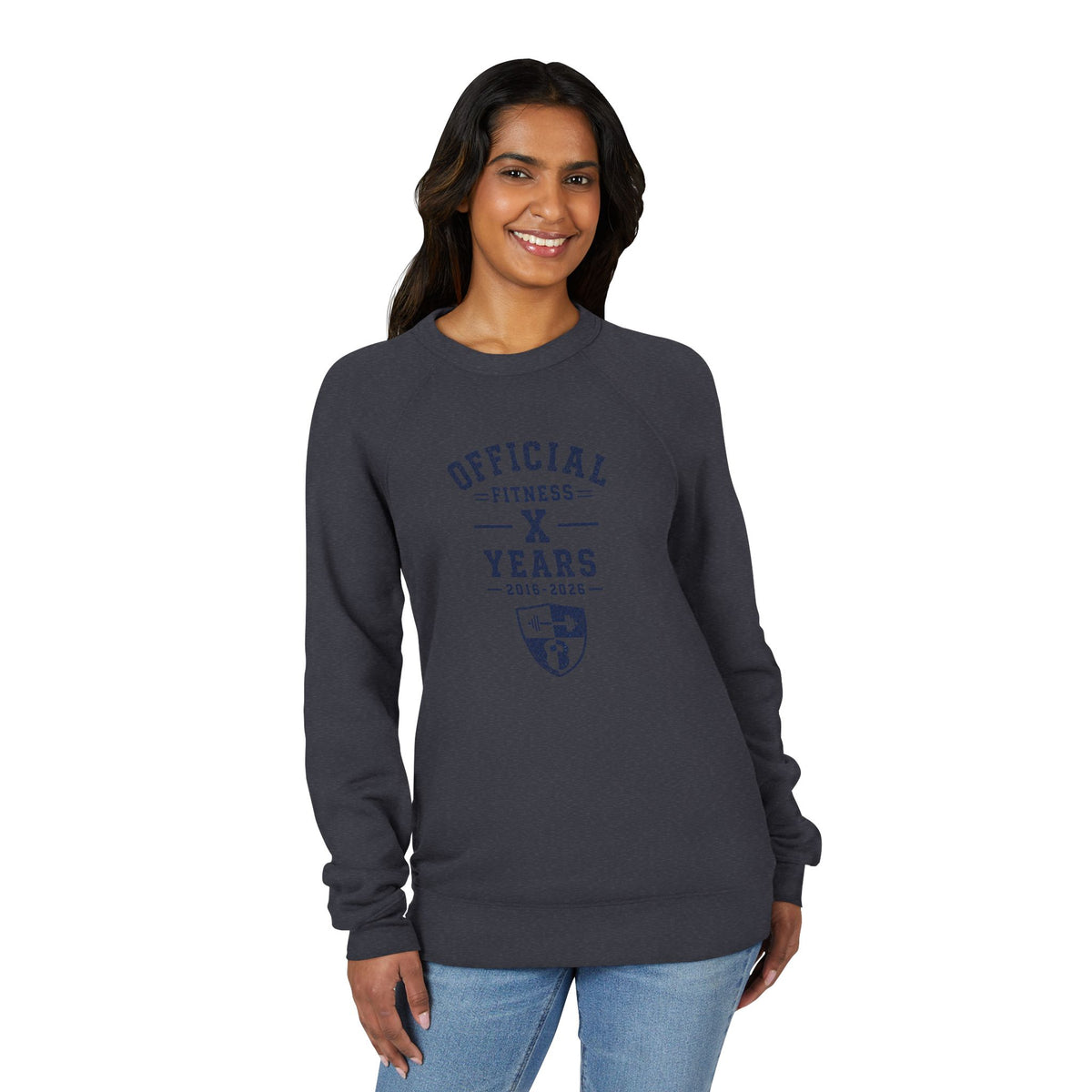 Anniversary Crewneck Sweatshirt — "Official Fitness X Years" Graphic