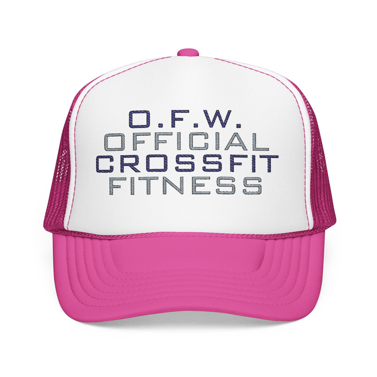 Embroidered Official CrossFit Fitness Foam Trucker Hat - O.F.W. Retro Athletic Cap