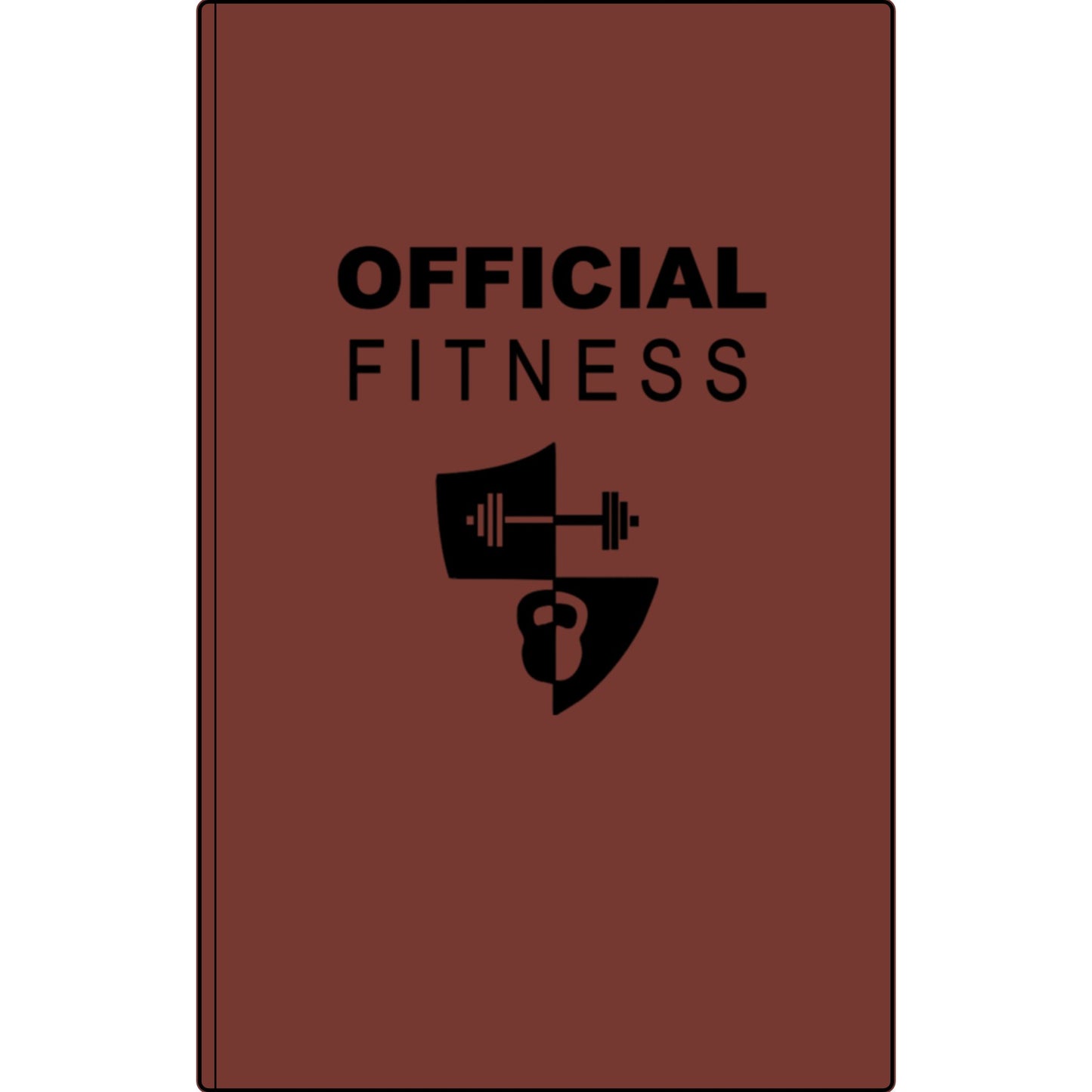 Fitness Journal — "Official Fitness" Engraved Vegan Leather Workout Log