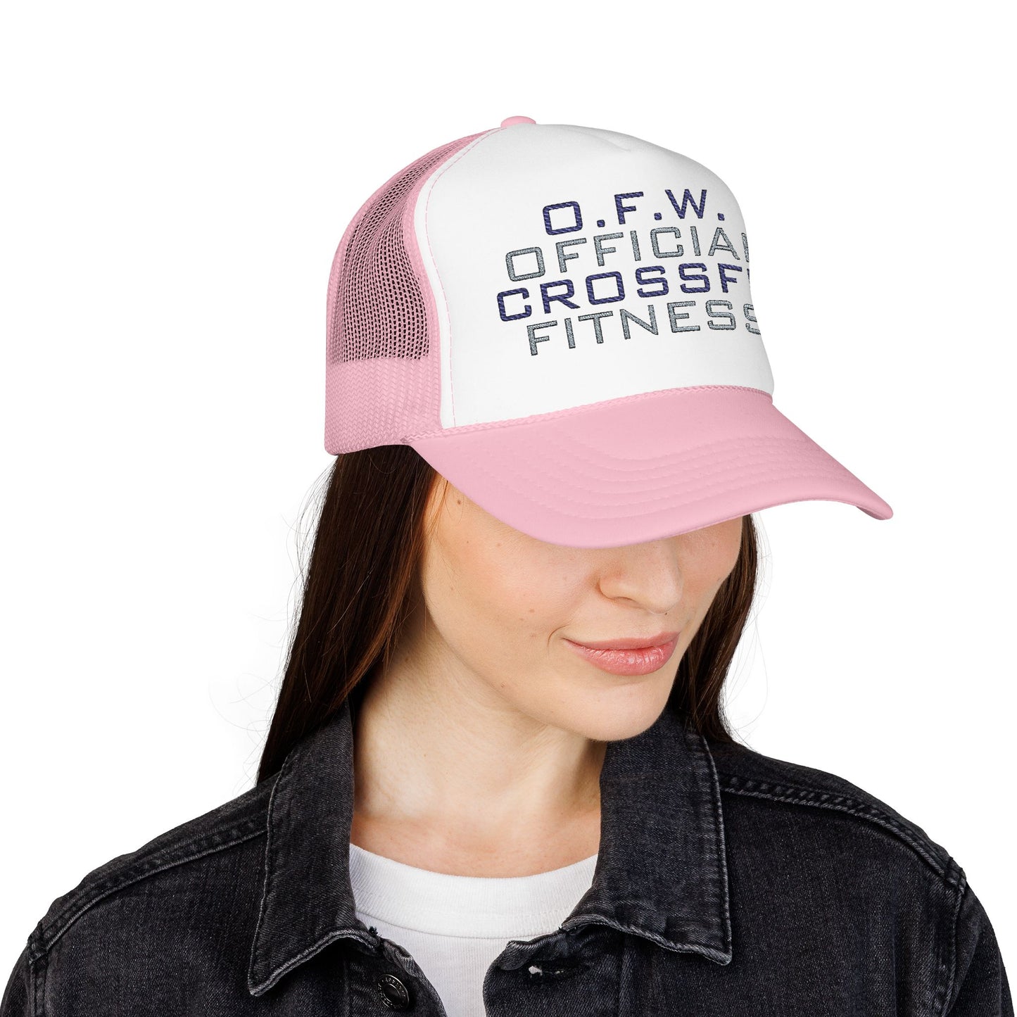 Embroidered Official CrossFit Fitness Foam Trucker Hat - O.F.W. Retro Athletic Cap
