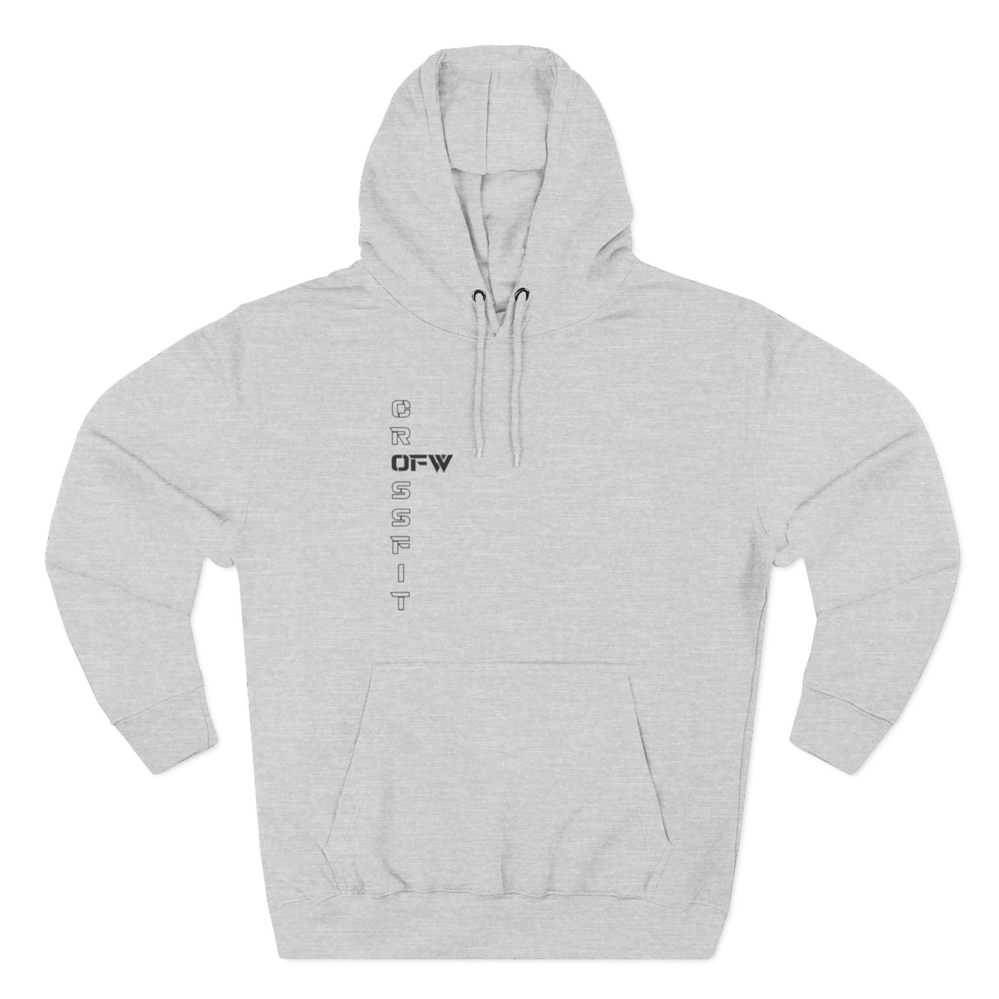 OFW CrossFit Flag Hoodie — Distressed American Flag with Barbell Shield