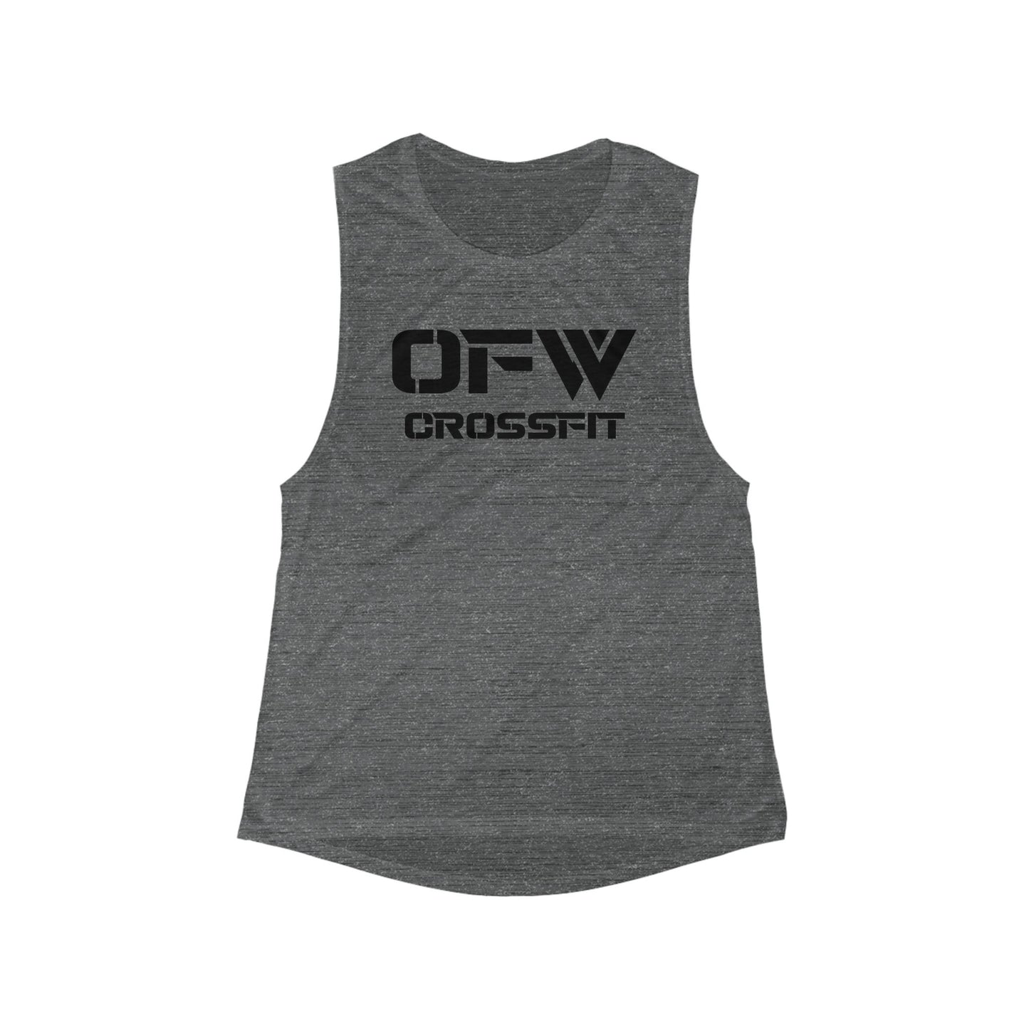 OFW CrossFit Women’s Flowy Scoop Muscle Tank — Lightweight Black Workout & Casual Tank