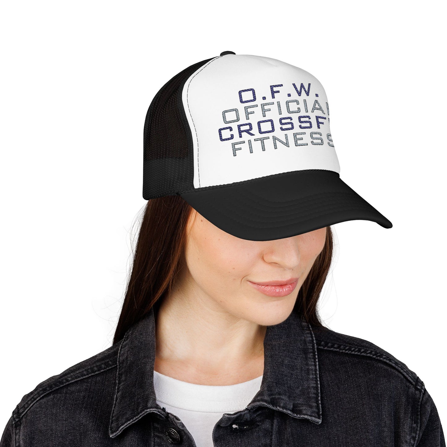 Embroidered Official CrossFit Fitness Foam Trucker Hat - O.F.W. Retro Athletic Cap